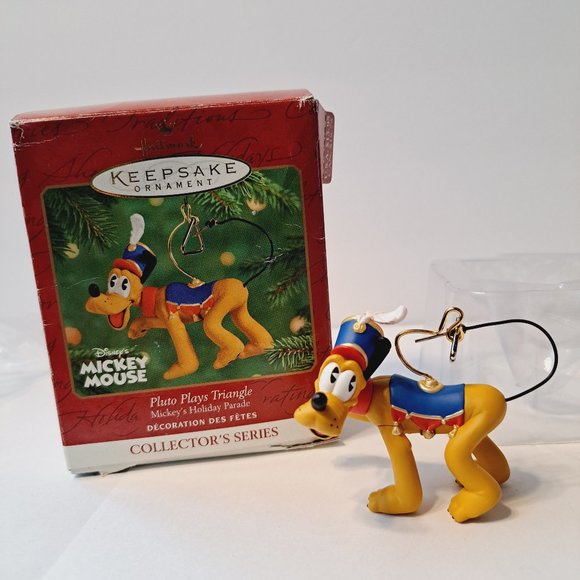 Hallmark Keepsake Ornament - Pluto Plays Triangle Mickey's Holiday Parade 2001 - Picture 1 of 8